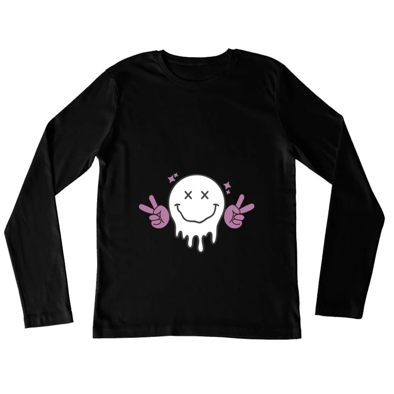 Visage souriant cool et fondu Femme Manches Longues T-Shirt