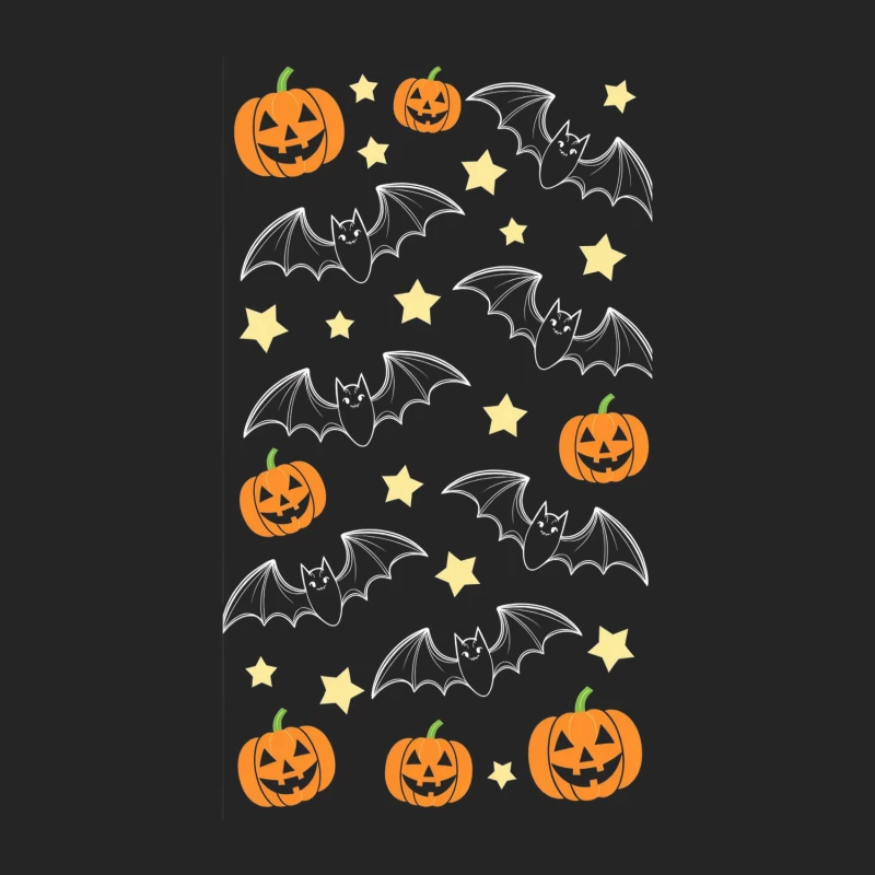 Festive Halloween Pattern with Pumpkins, Bats, and Stars Female Pullover Sweatshirt