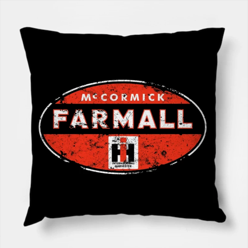 Vintage McCormick Farmall International Harvester Logo Throw Pillow