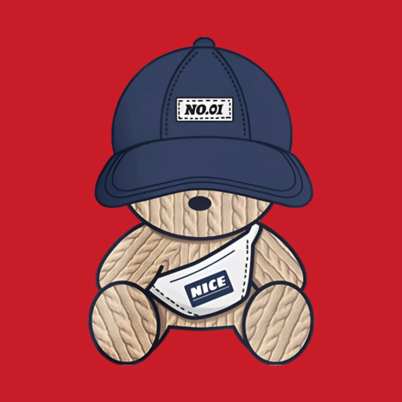 Süßer Teddy mit Hut und Tasche Herren Pullover Hoodie