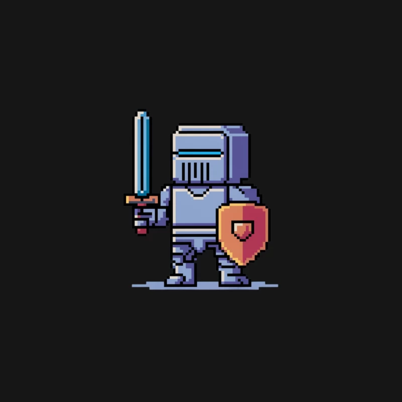 Pixelated Medieval Knight with Sword and Shield Mouse Pad