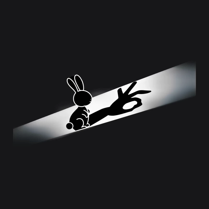 Playful Rabbit Silhouette Creates Hand Puppet Shadow Illusion Male Pullover Hoodie