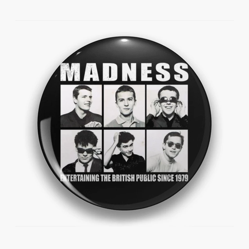 Vintage Portrait Collection of British Ska Band Madness - Since 1979 Pin