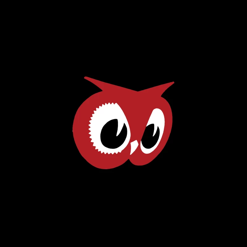 Red Owl Minimalist Logo Design Desk Mat