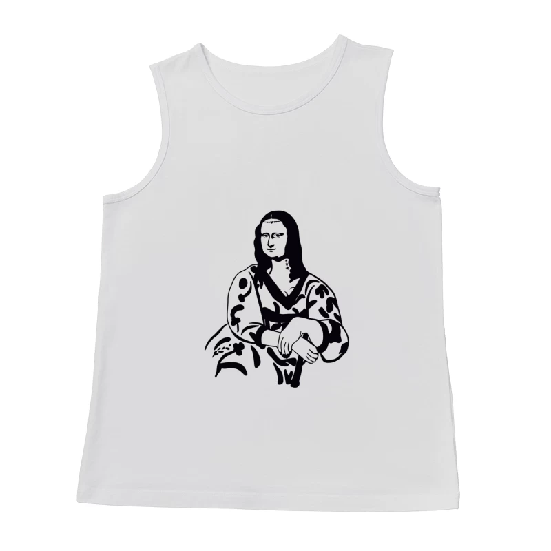 Mona Lisa Silhouette auf weißem Hintergrund Herren Tanktops
