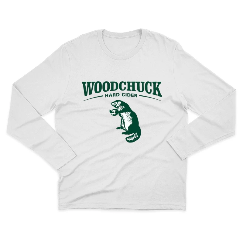 Woodchuck Hard Cider Green Logo with Mascot Design Male Long Sleeve T-Shirt