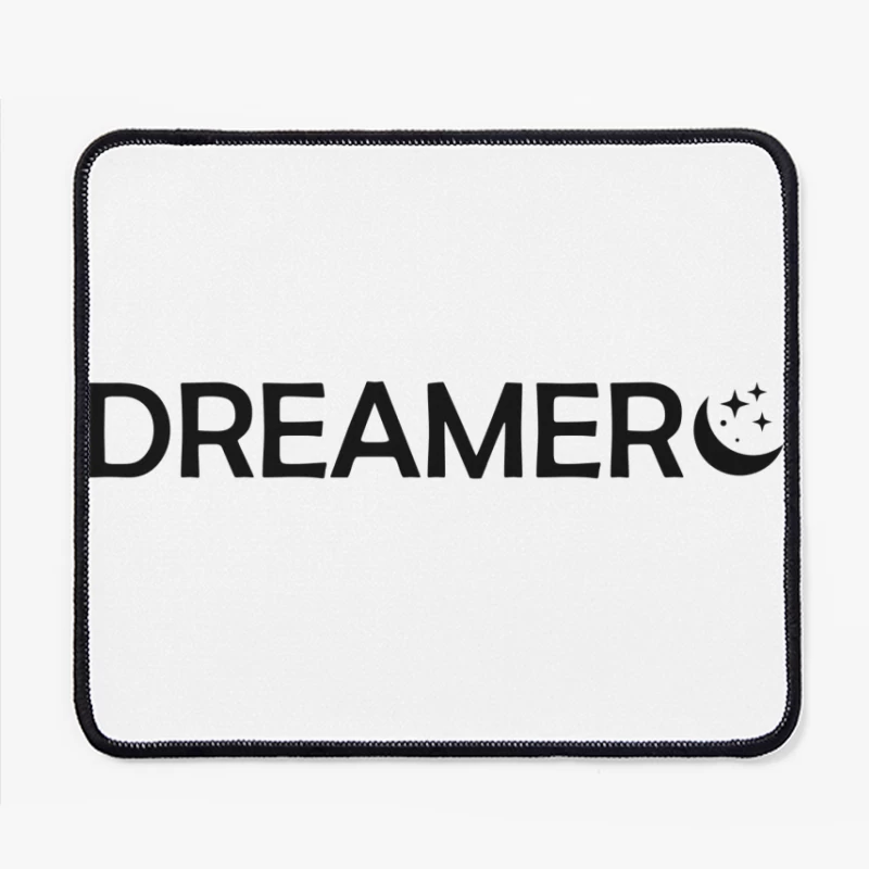 Minimalistic Night Illustration with Moon and Stars Mouse Pad