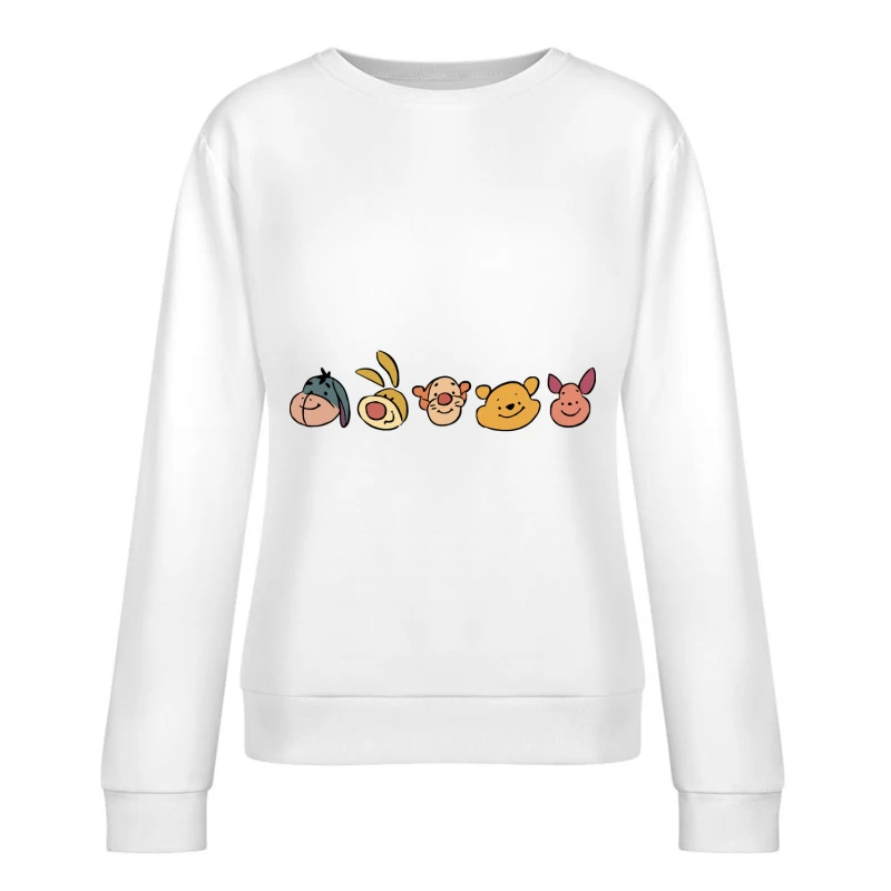 Freundliche Charaktere im Cartoon-Stil Damen Pullover Sweatshirt