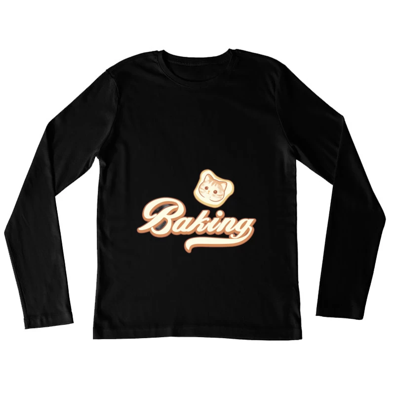 Katzen-Bäckerei Logo Damen Langarm T-Shirt