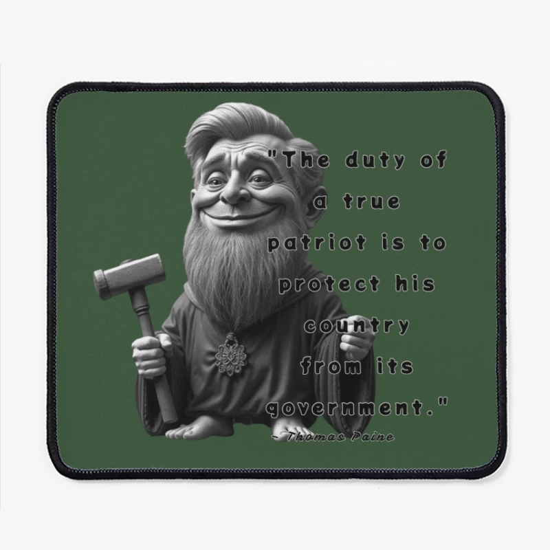 Political Gnome Meme with Thomas Paine Quote Mouse Pad