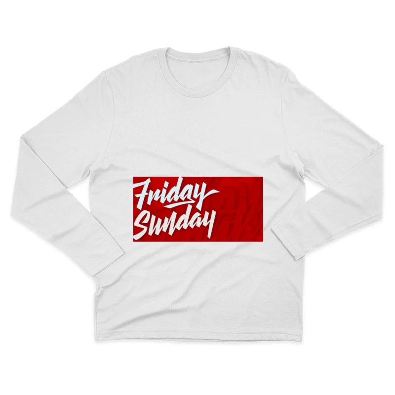 Design graphique de vendredi à dimanche Homme Manches Longues T-Shirt