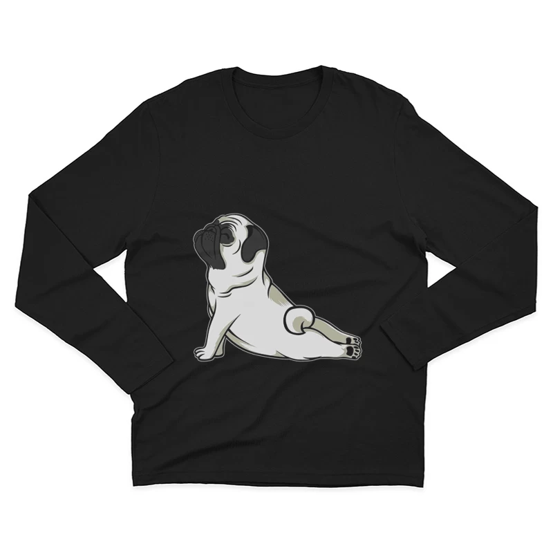 Chien mignon en posture de yoga Homme Manches Longues T-Shirt