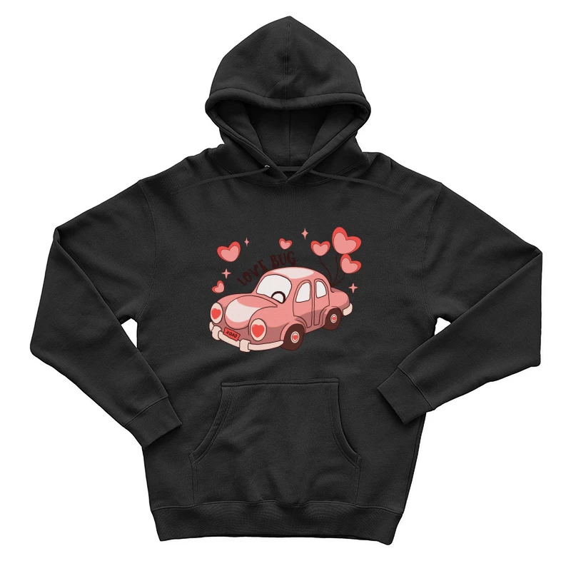 Rosa Liebesauto Cartoon Herren Pullover Hoodie