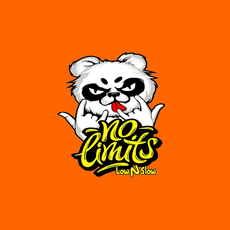 Playful Panda Logo with No Limits Theme Travel Mug