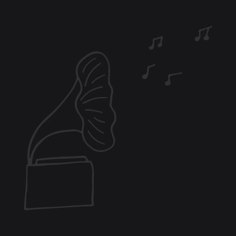 Gramophone avec notes de musique Homme Sweat à capuche