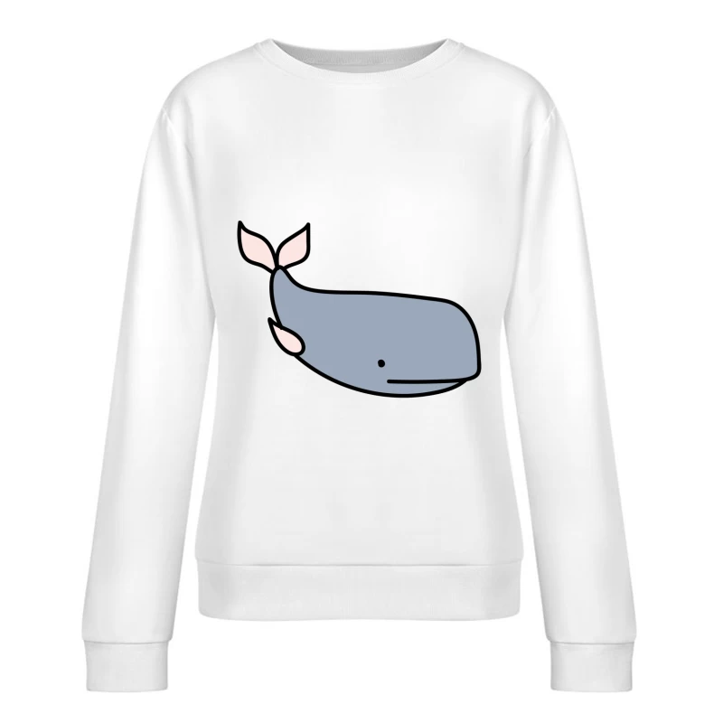 Dessin de baleine minimaliste Femme Sweat-shirt à enfiler