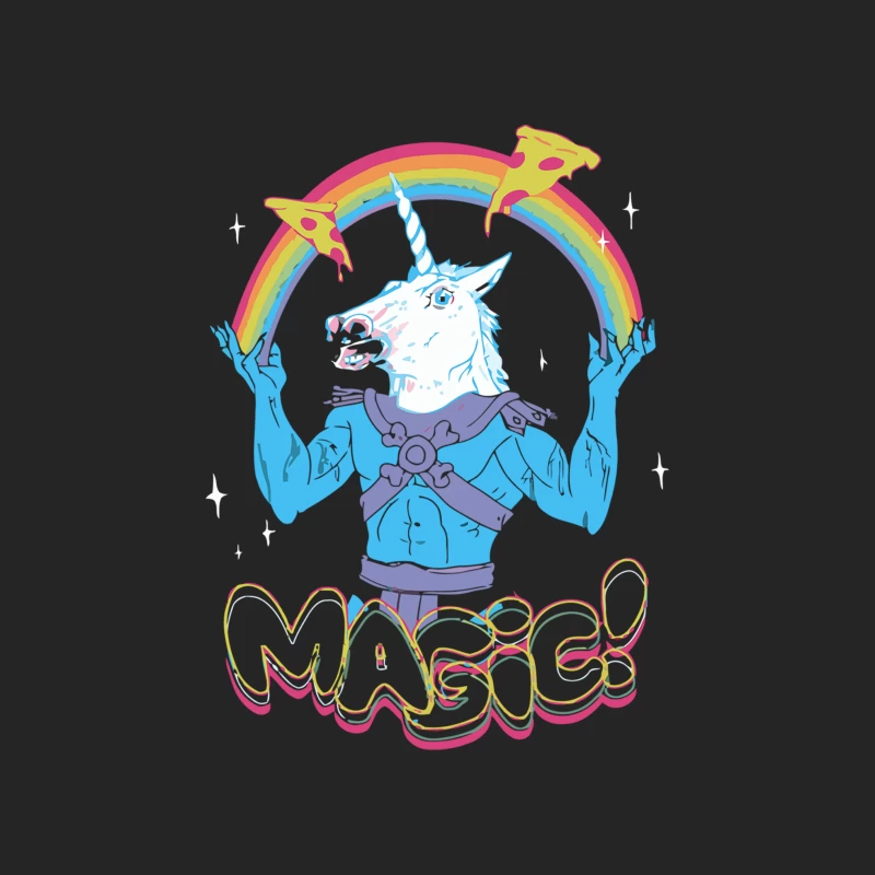 Magical Unicorn's Rainbow Pizza Adventure Male Pullover Sweatshirt