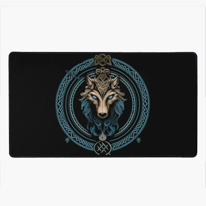 Mystic Celtic Wolf Desk Mat