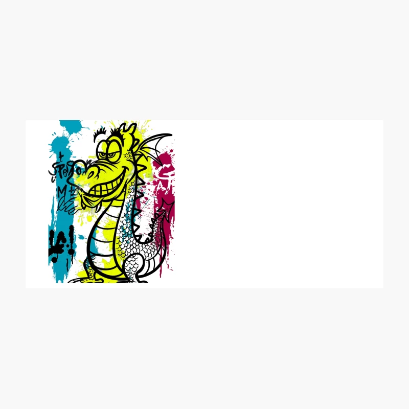 Whimsical Graffiti Dragon: Urban Pop Art Explosion Coffee Mug