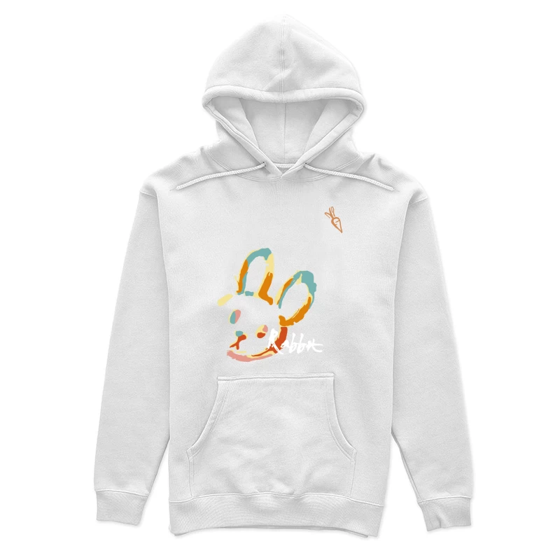 Künstlerisches Hasenmotiv in bunten Farben Damen Pullover Hoodie