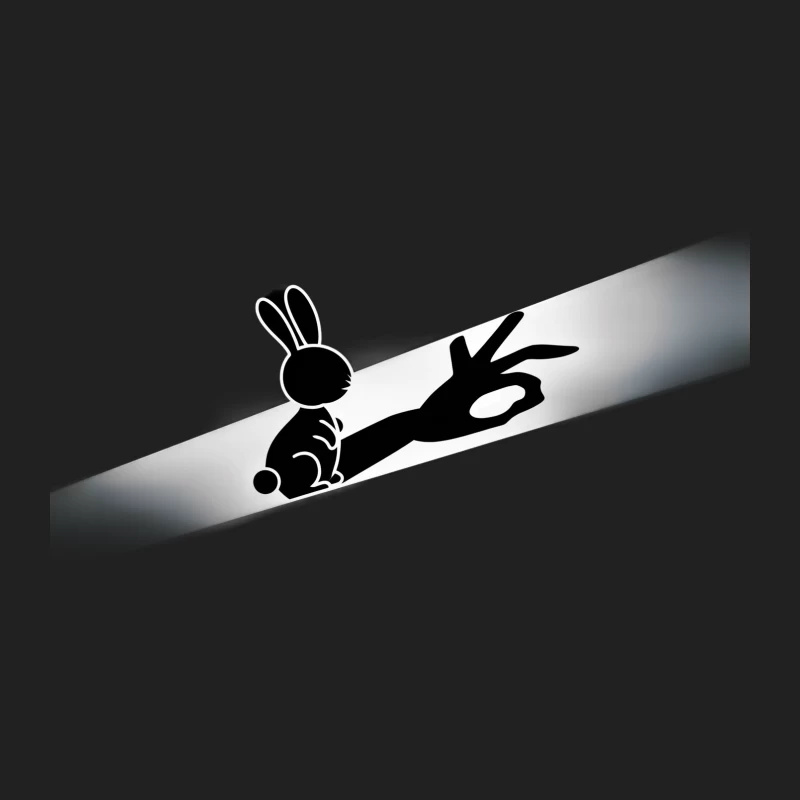 Playful Rabbit Silhouette Creates Hand Puppet Shadow Illusion Bucket Hat