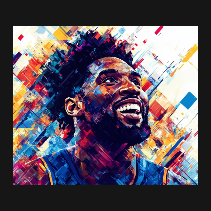 Vibrant Digital Portrait of Joyful Basketball Icon Mouse Pad