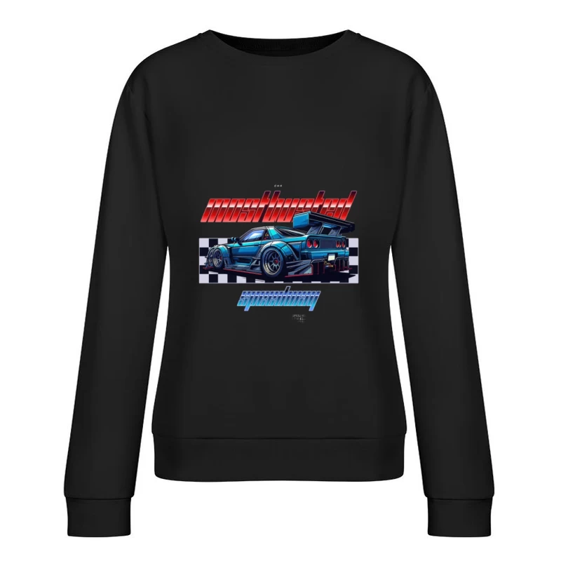 Sportwagen mit Karomuster-Design Damen Pullover Sweatshirt