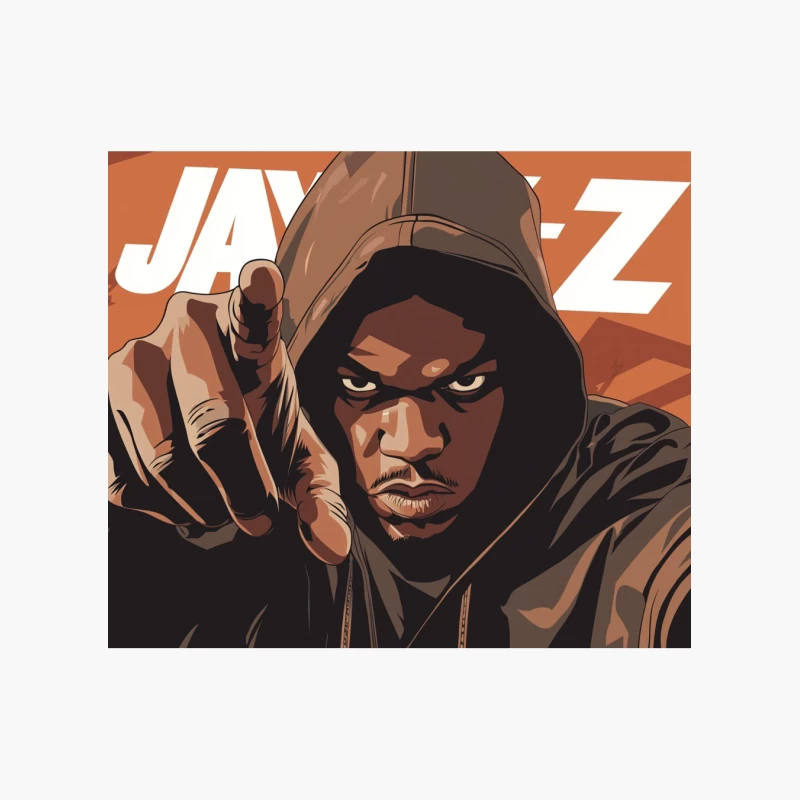 Artistic Portrait of Jay-Z: Hip-Hop Icon in Hoodie Cotton Tote Bag