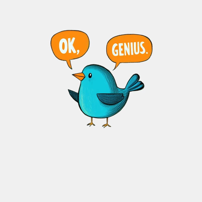 Sarcastic Blue Bird's "OK, Genius" Cartoon Male Tank Top