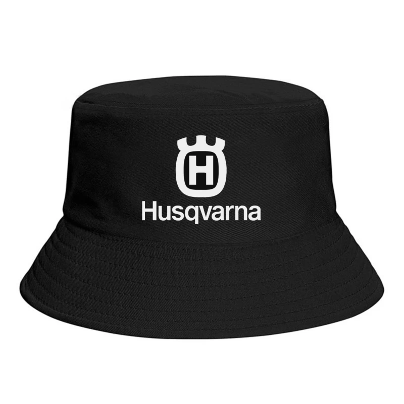 Husqvarna Brand Logo in Black and White Bucket Hat