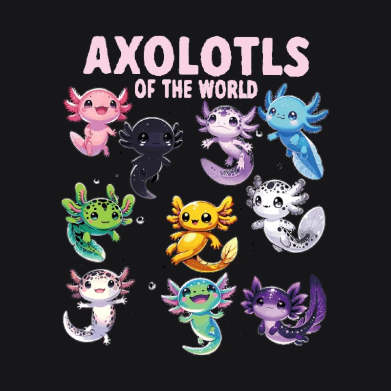 Niedliche Axolotl-Illustrationen Herren Pullover Hoodie