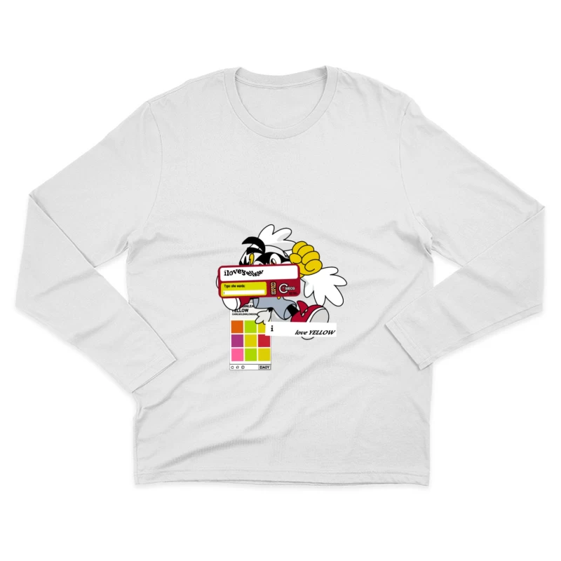 Amour du jaune et design de bande dessinée Homme Manches Longues T-Shirt