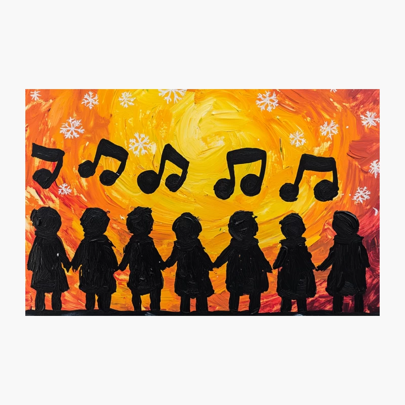 Musical Silhouettes Against Winter Sunset Travel Mug