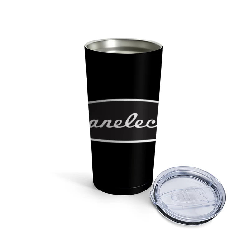 Vintage Danelectro Musical Equipment Logo in Black and White Travel Mug