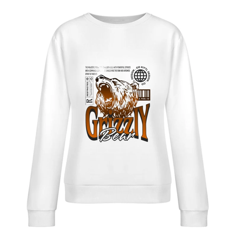 Design graphique d'un ours Grizzly Femme Sweat-shirt à enfiler