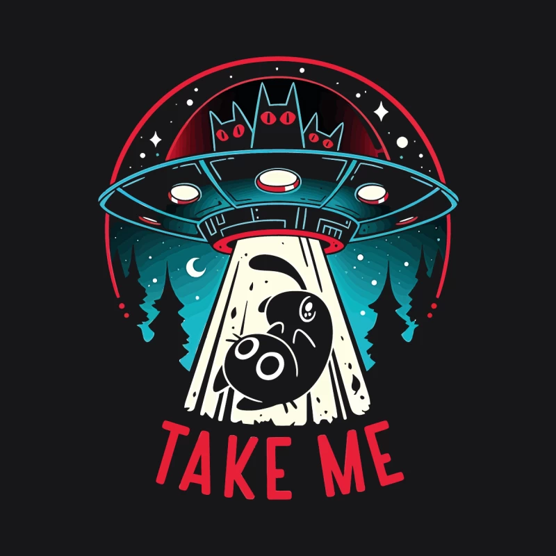 Take Me – UFO & Cat Abduction Whimsy Female Pullover Hoodie