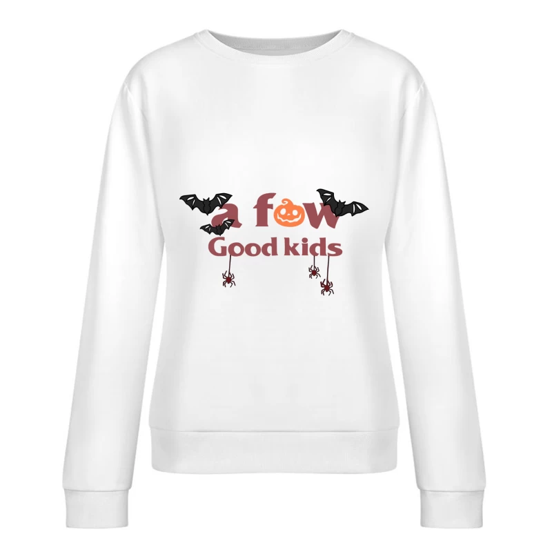 Halloween-Design mit Kürbis und Fledermäusen Damen Pullover Sweatshirt