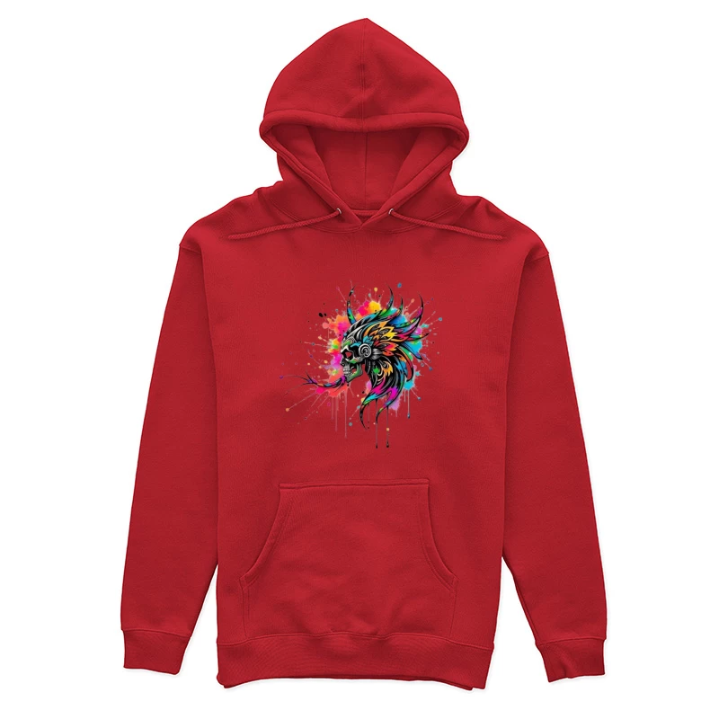 Colorful Tribal Skull Art Female Pullover Hoodie