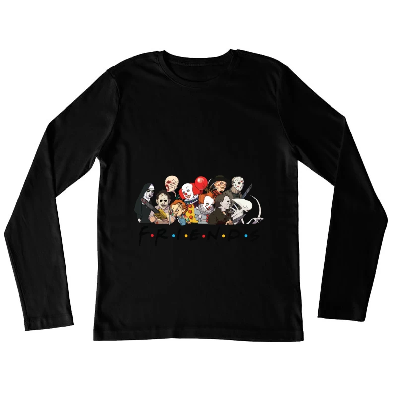 Horror Characters Parodying Friends Female Long Sleeve T-Shirt