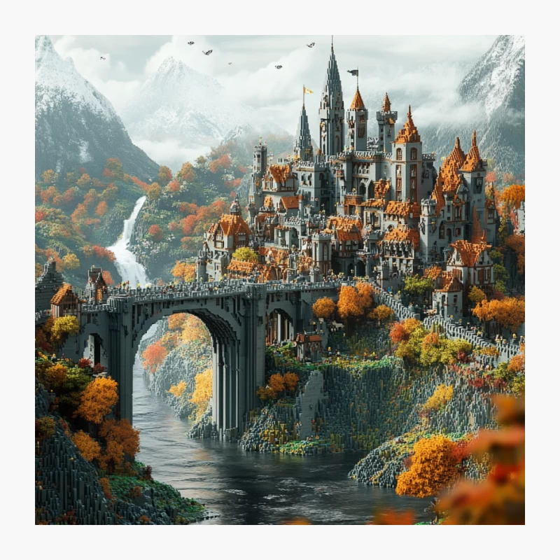 Enchanted Autumn Castle in Mountainous Fairytale Realm Pin