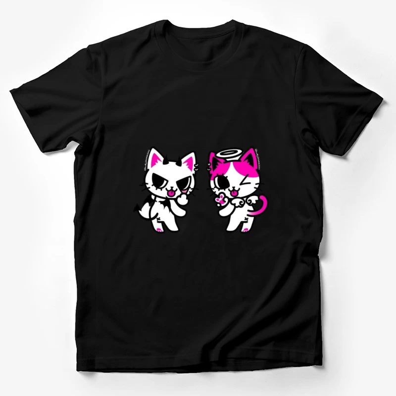 Teufel und Engel Katzen Herren T-Shirt
