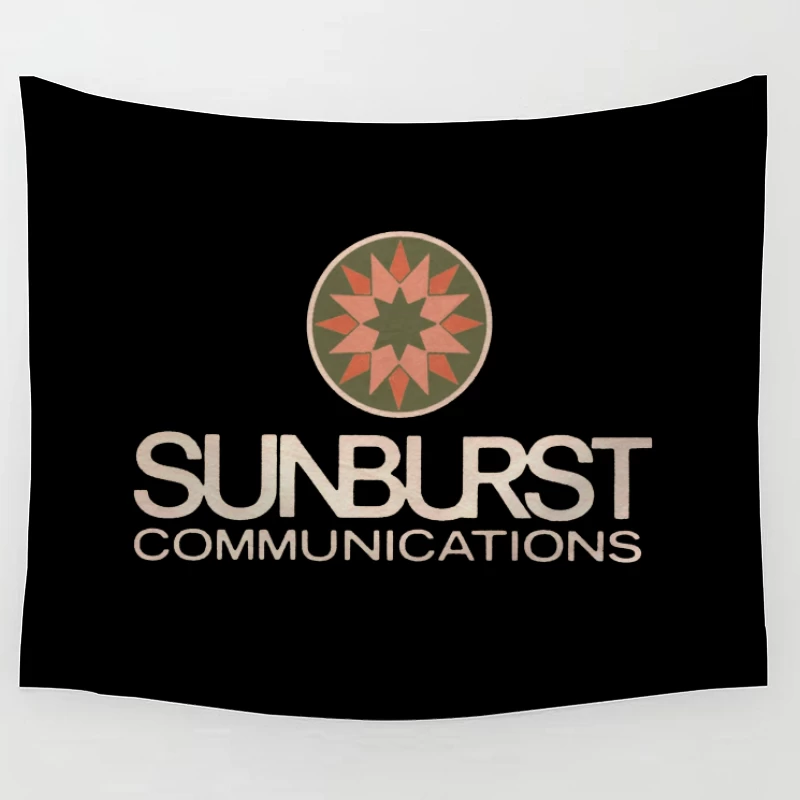 Sunburst Communications Vintage Corporate Logo Design Tapestry