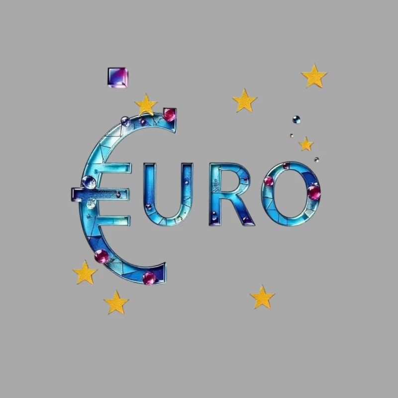 Decorative Crystal Euro Symbol with European Stars Female Pullover Hoodie