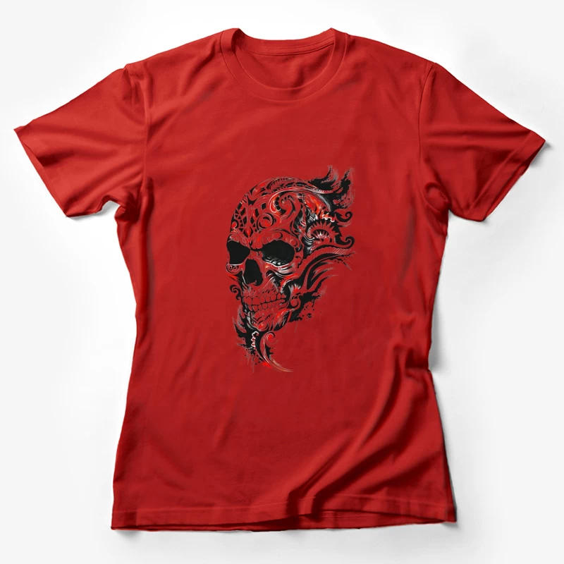 Abstract Decorative Skull Art Female T-Shirt