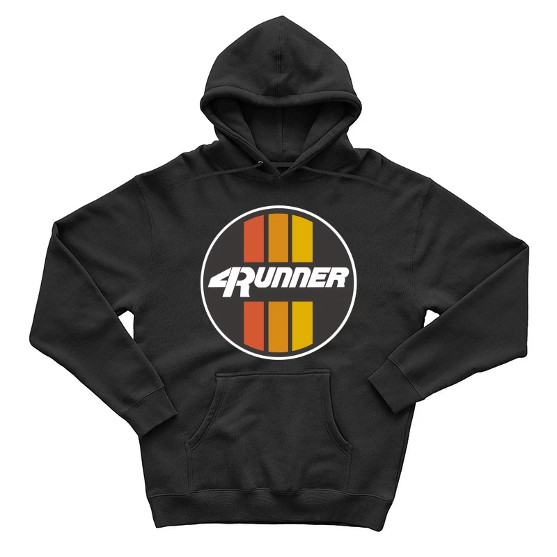 Retro-Style 4Runner Logo with Orange-Yellow Racing Stripes Male Pullover Hoodie