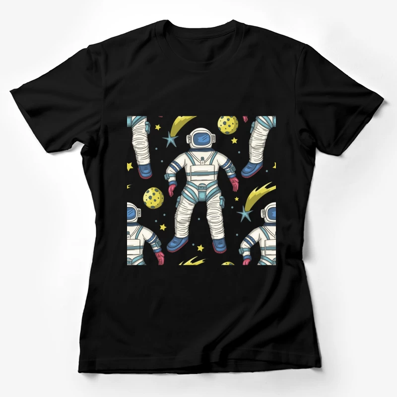 Astronautenmuster im Weltraum Damen T-Shirt