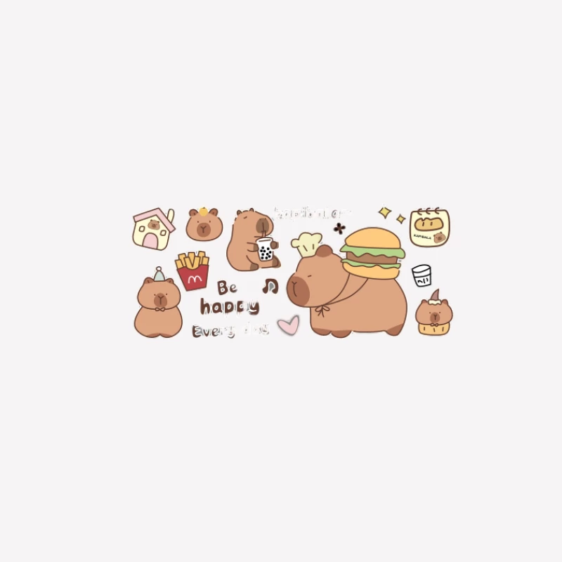 Capybara avec Burger et Frites Femme T-Shirt
