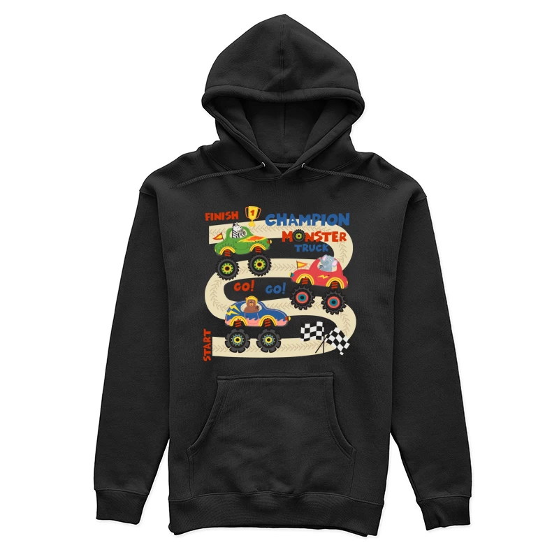 Monstertruck-Champion-Rennen mit Tieren Damen Pullover Hoodie