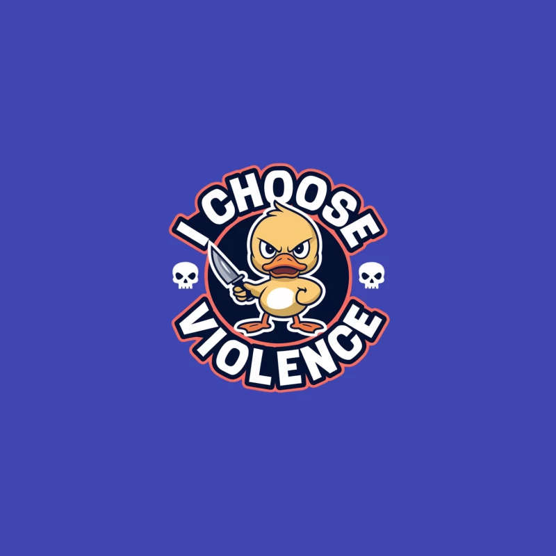 Angry Cartoon Duck Chooses Violence in Humorous Logo Design Bucket Hat