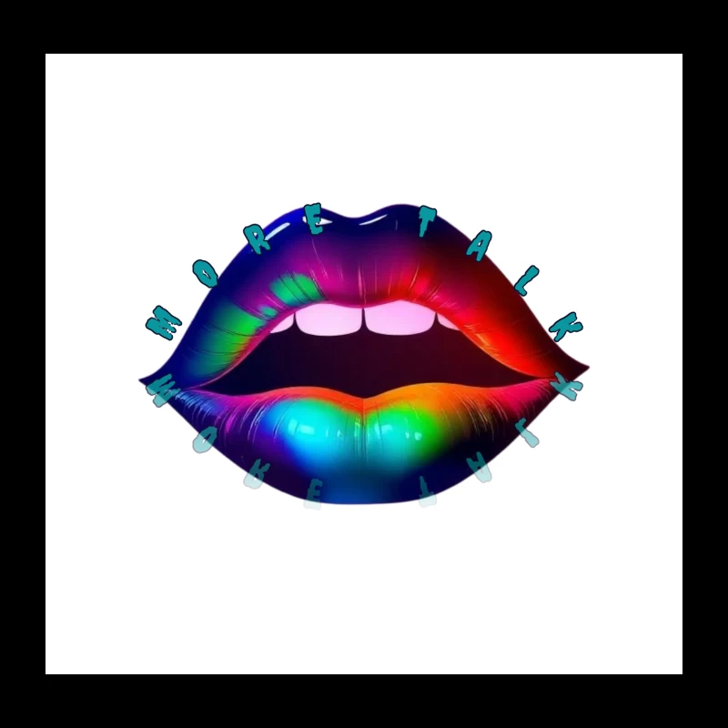 Rainbow Pierced Lips Pop Art Design Throw Pillow